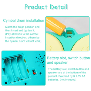 ست جاز و درام 3 در 1 کودک 2 طبلی آبی Piano Keyboard Drum Set 3 in 1 Baby Musical Toys_اسباب بازی